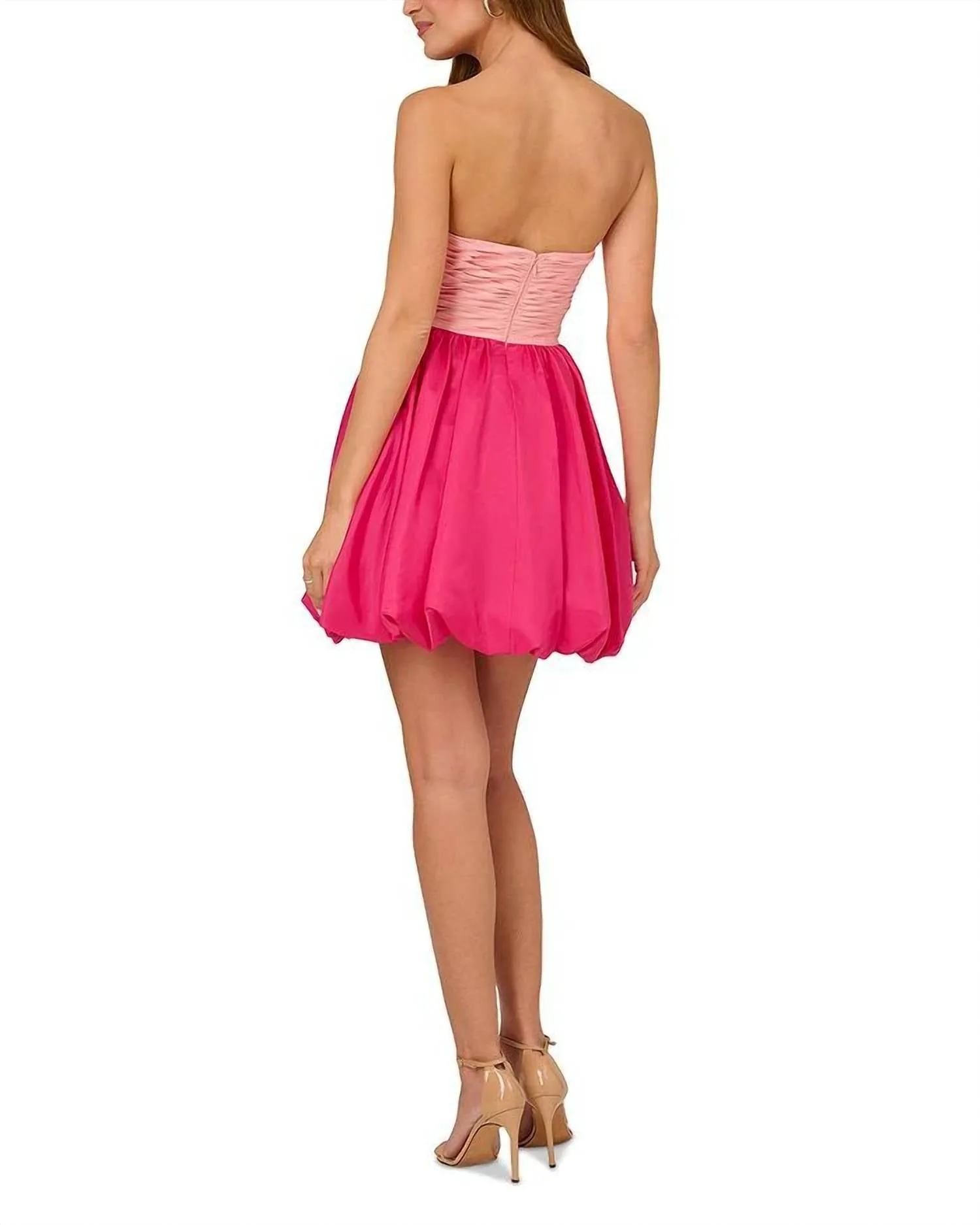 Adrianna Papell - Taffeta Strapless Mini Dress