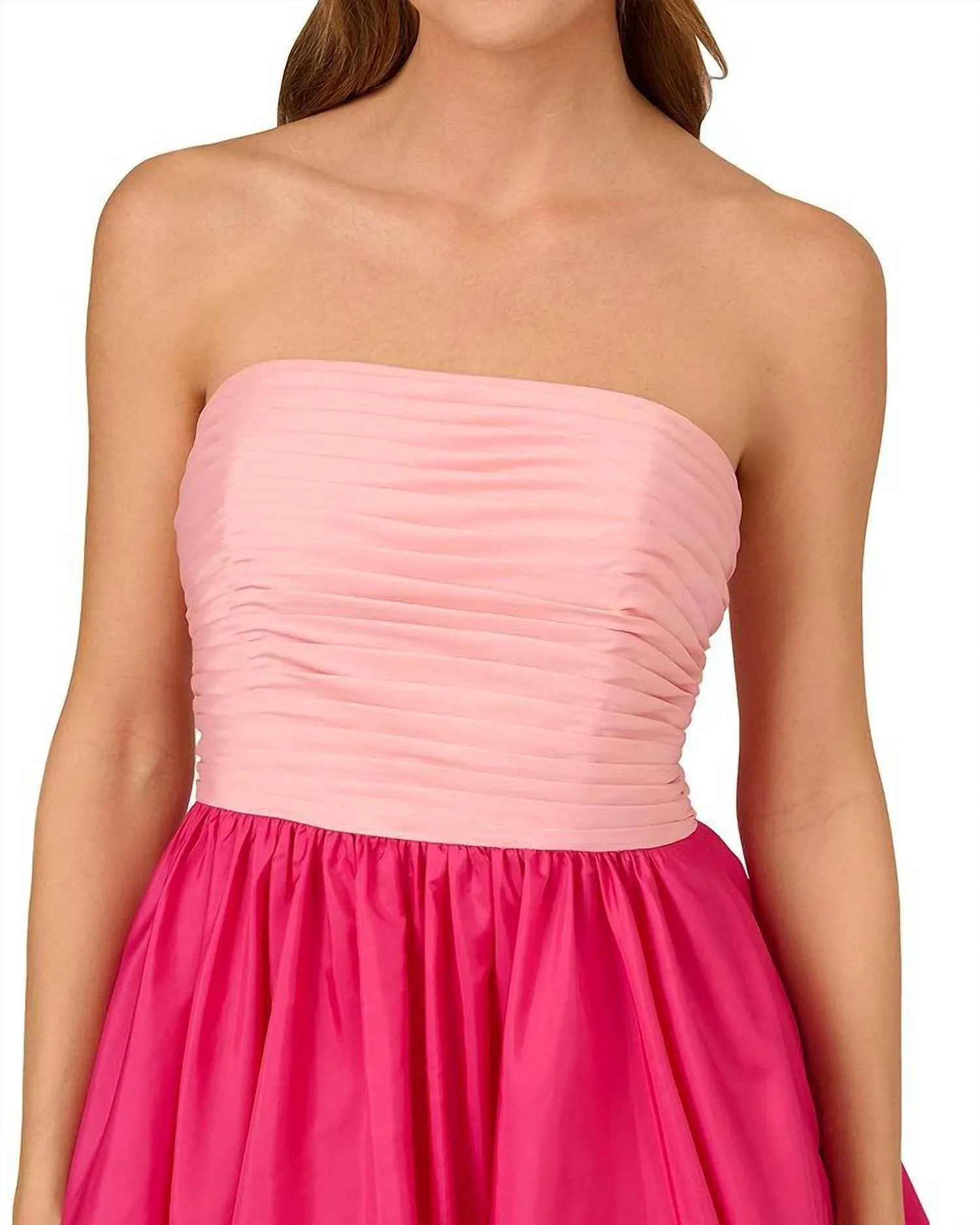 Adrianna Papell - Taffeta Strapless Mini Dress