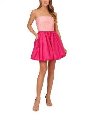 Adrianna Papell - Taffeta Strapless Mini Dress