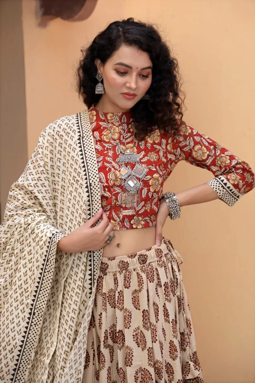 Designer Top & skirt Printed Lehenga