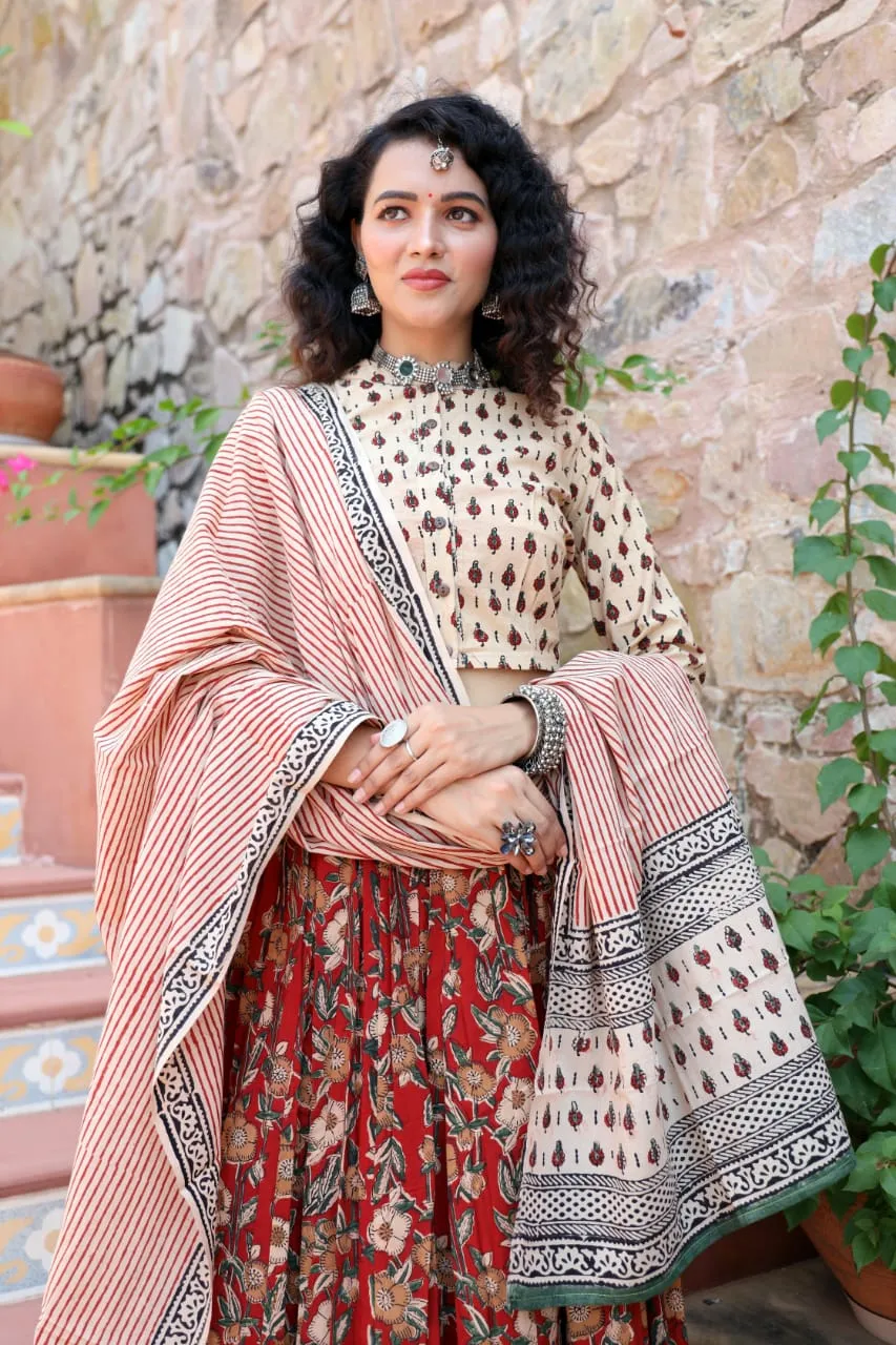 Designer Top & skirt Printed Lehenga