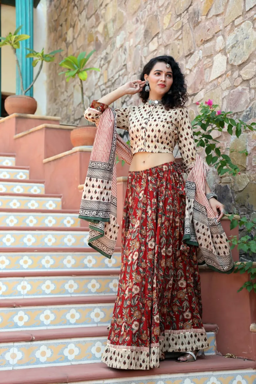 Designer Top & skirt Printed Lehenga