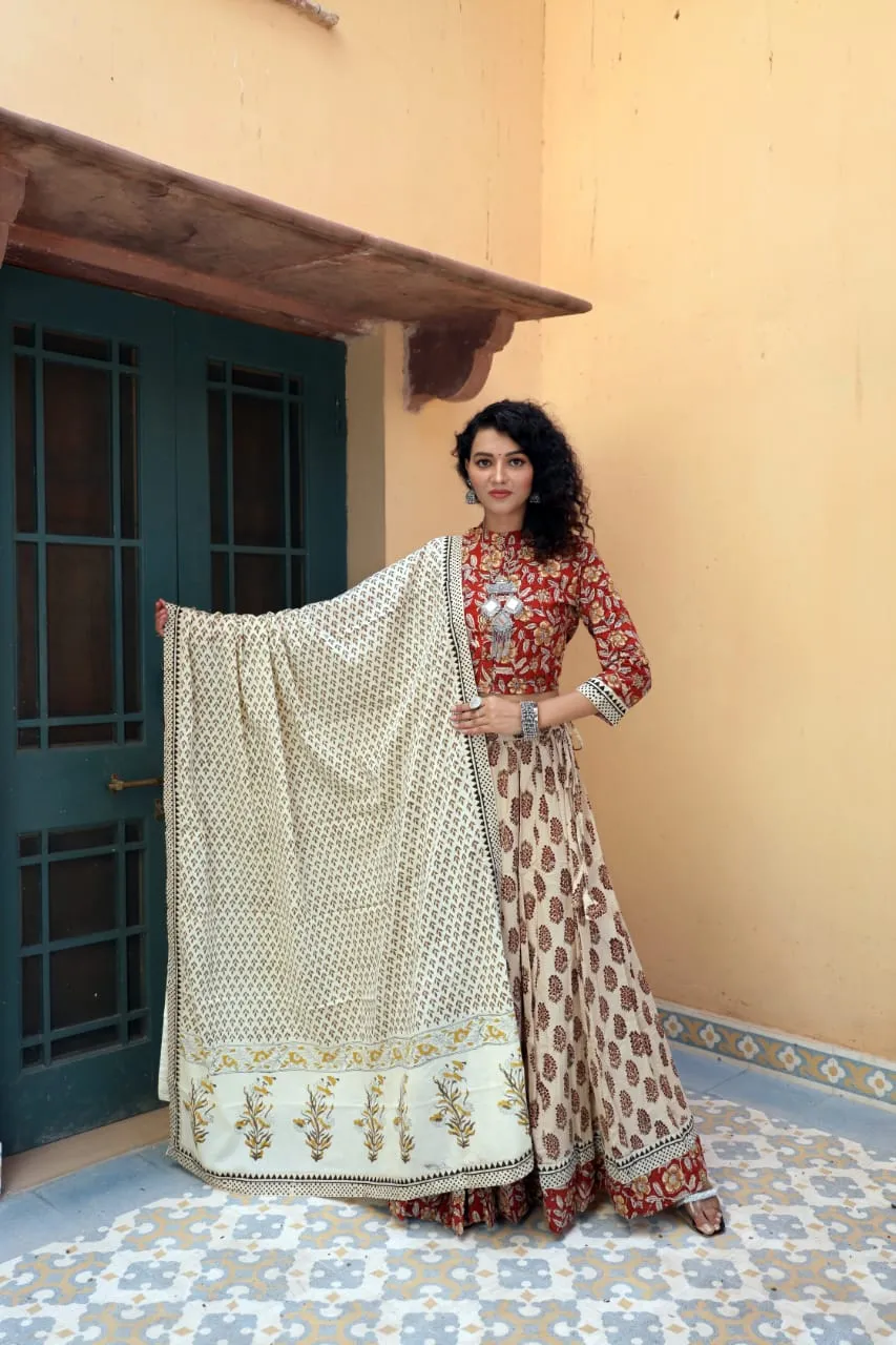 Designer Top & skirt Printed Lehenga