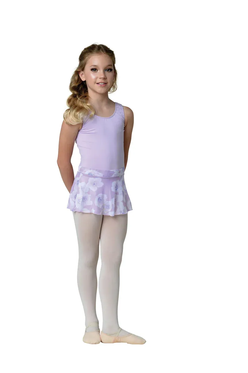 Girls Floral Lavender Printed Skirt