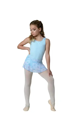 Girls Floral Light Blue Printed Skirt