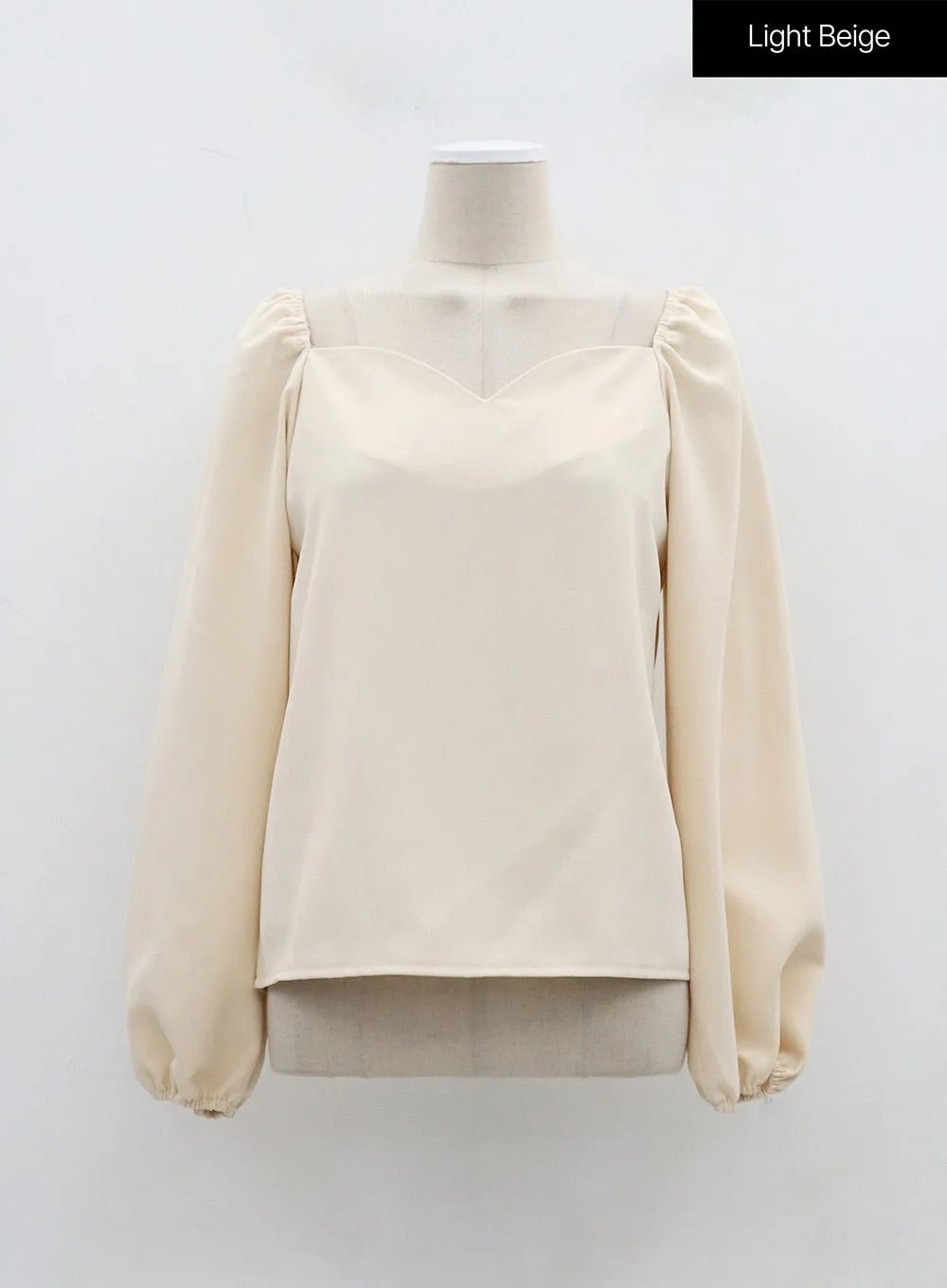 Heart Neck Puff Sleeve Blouse OJ316