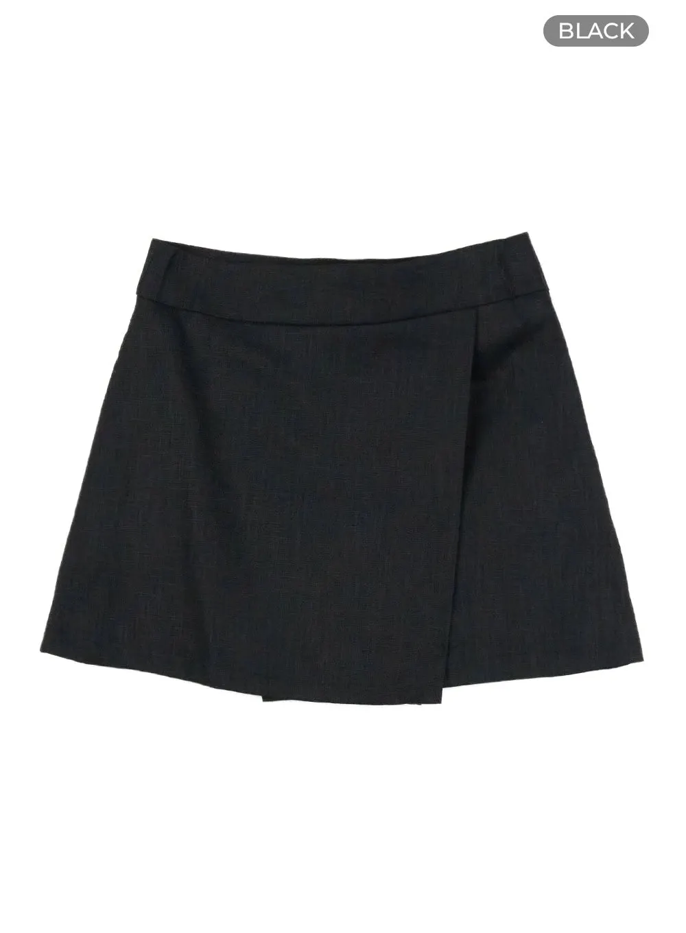 Linen Mini Wrap Skirt OL416