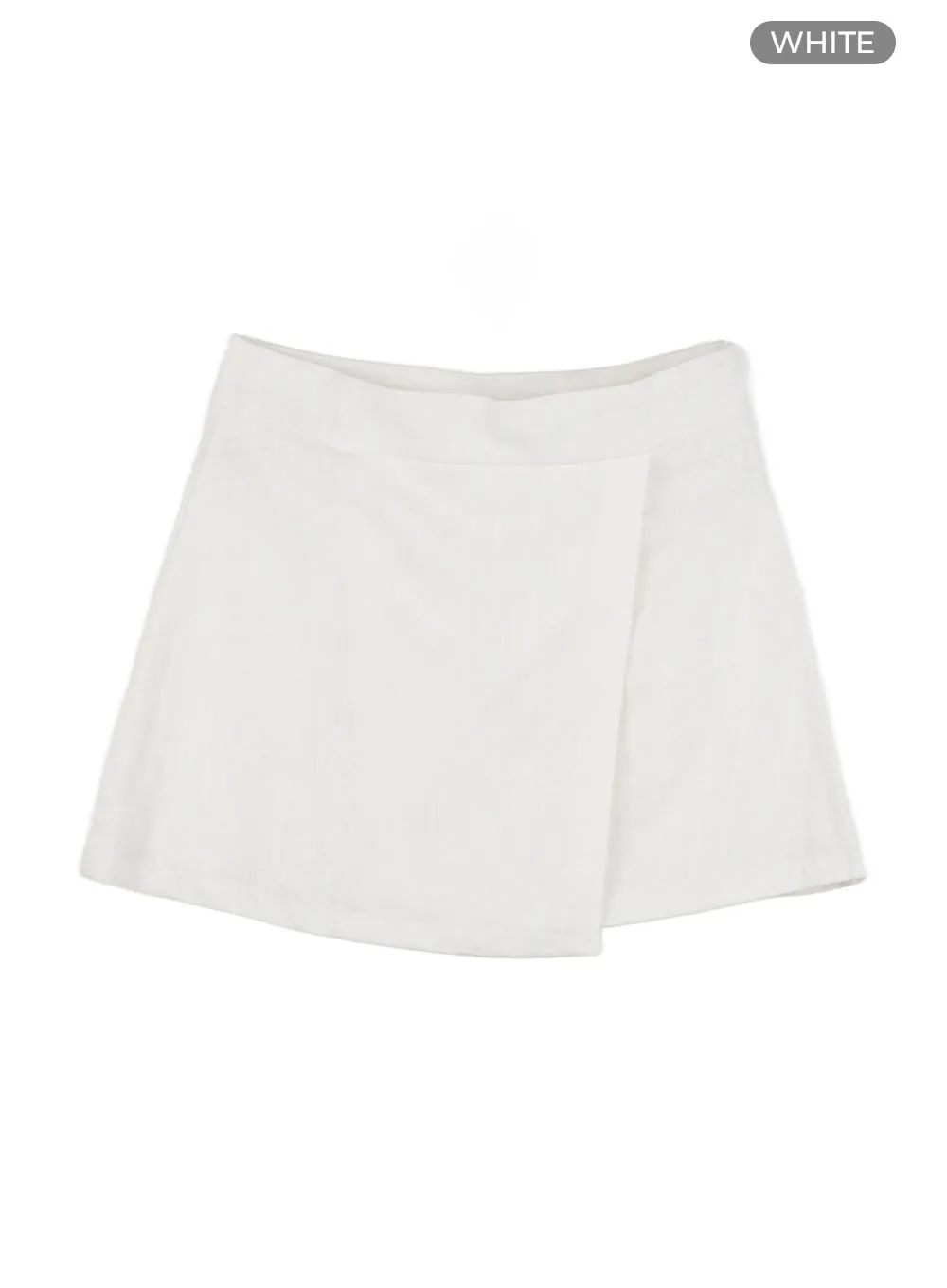 Linen Mini Wrap Skirt OL416