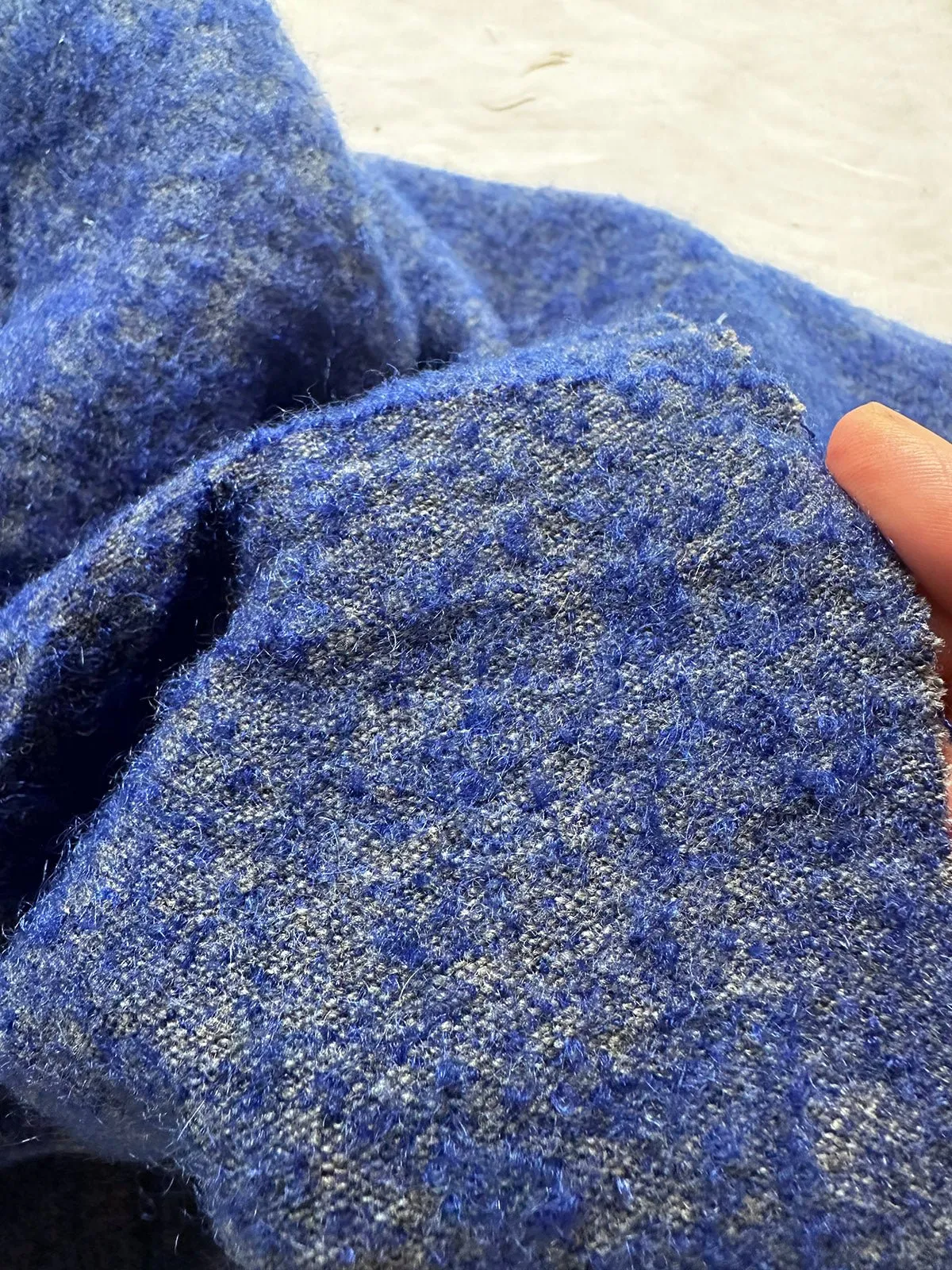 Luxury Italian Electric Blue Bouclé Mohair