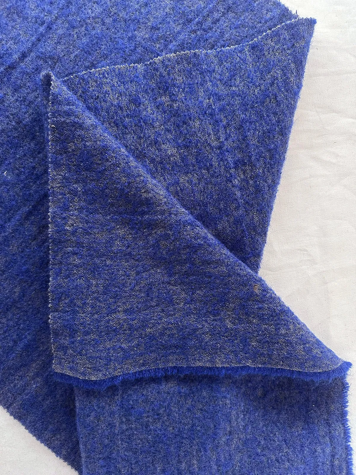 Luxury Italian Electric Blue Bouclé Mohair
