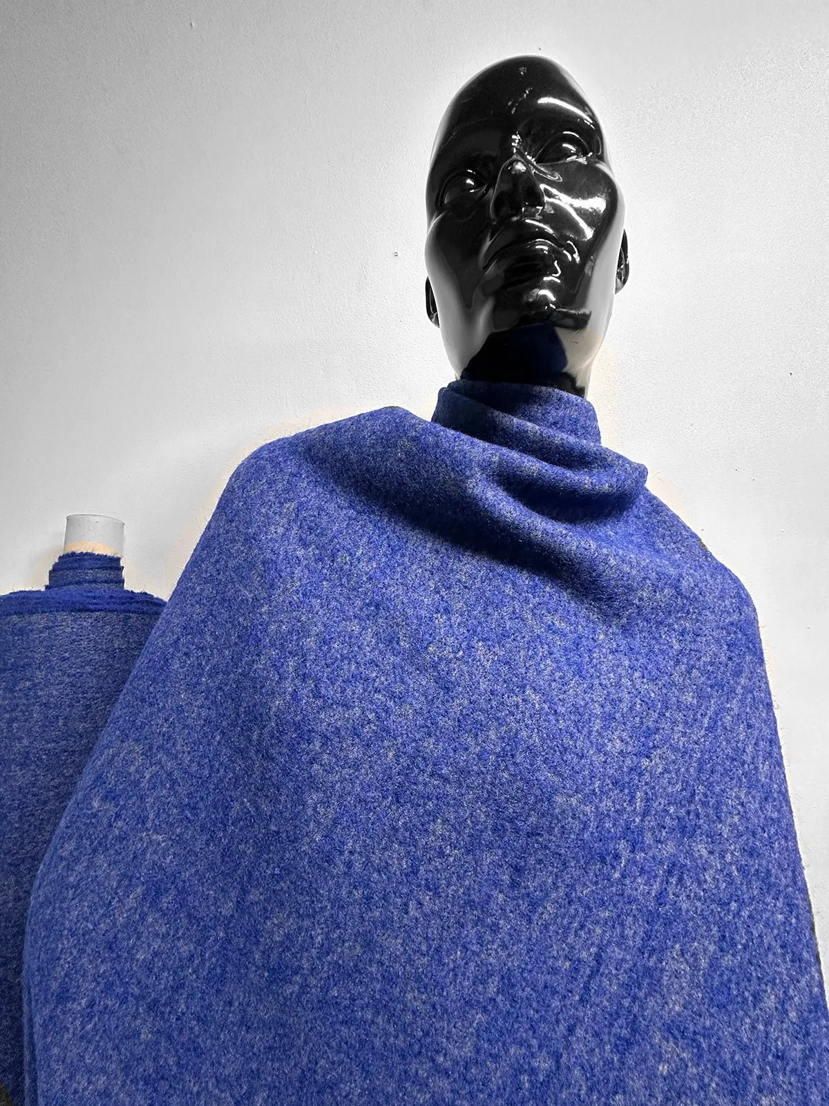 Luxury Italian Electric Blue Bouclé Mohair