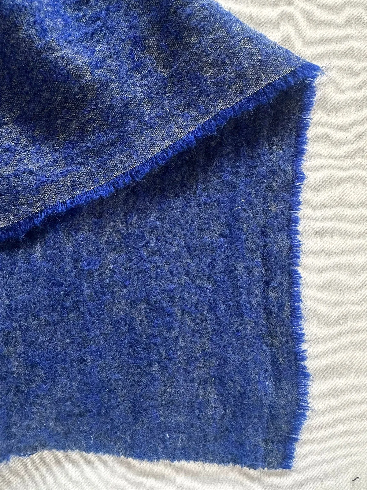 Luxury Italian Electric Blue Bouclé Mohair