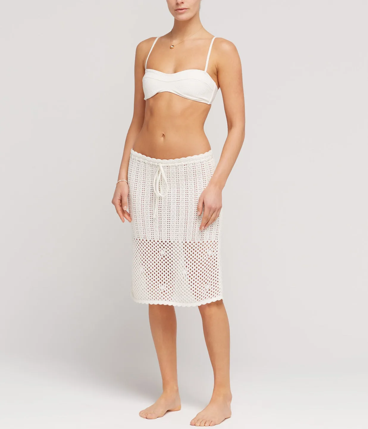 Pointelle Midi Skirt in Fleur