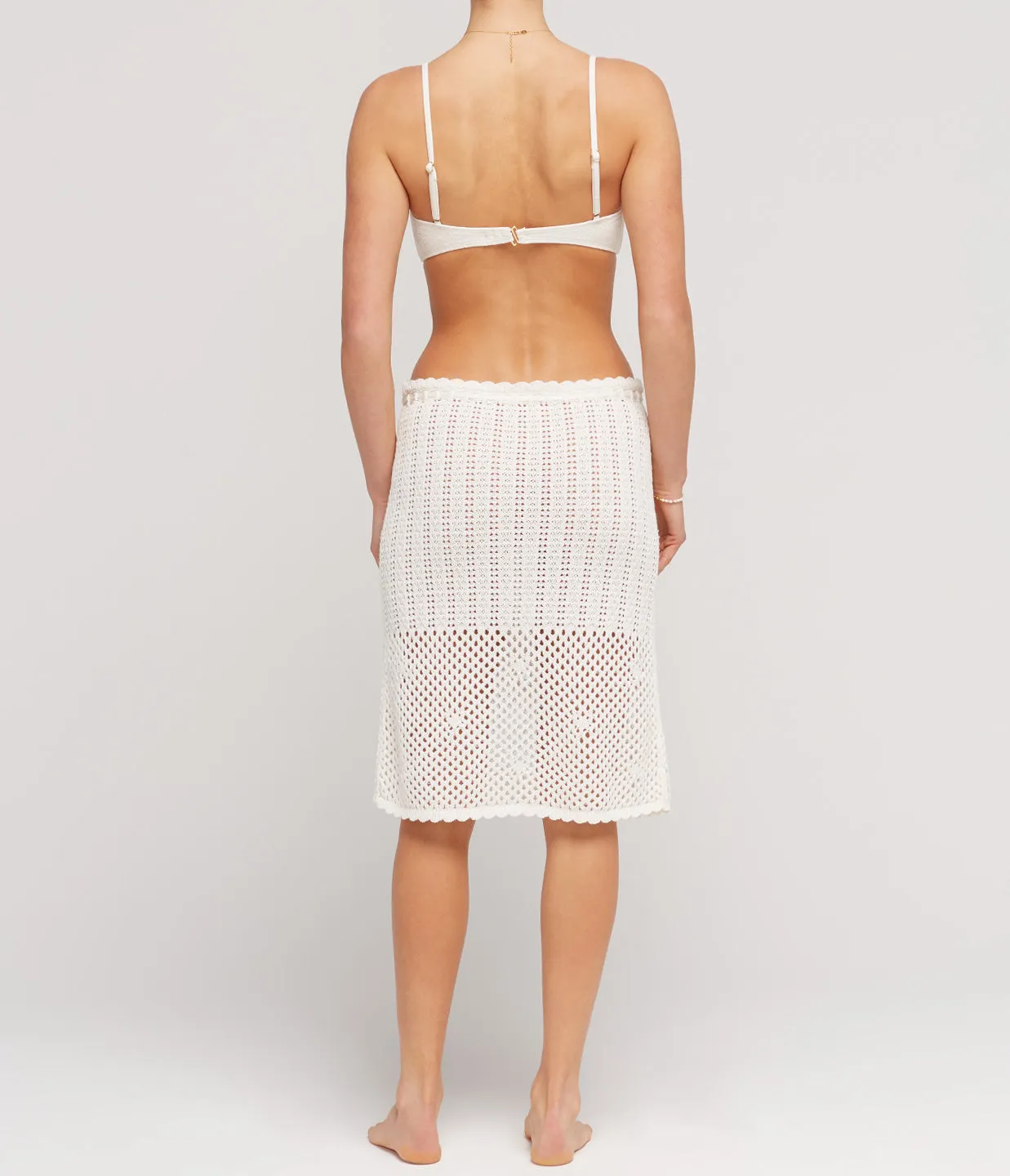 Pointelle Midi Skirt in Fleur
