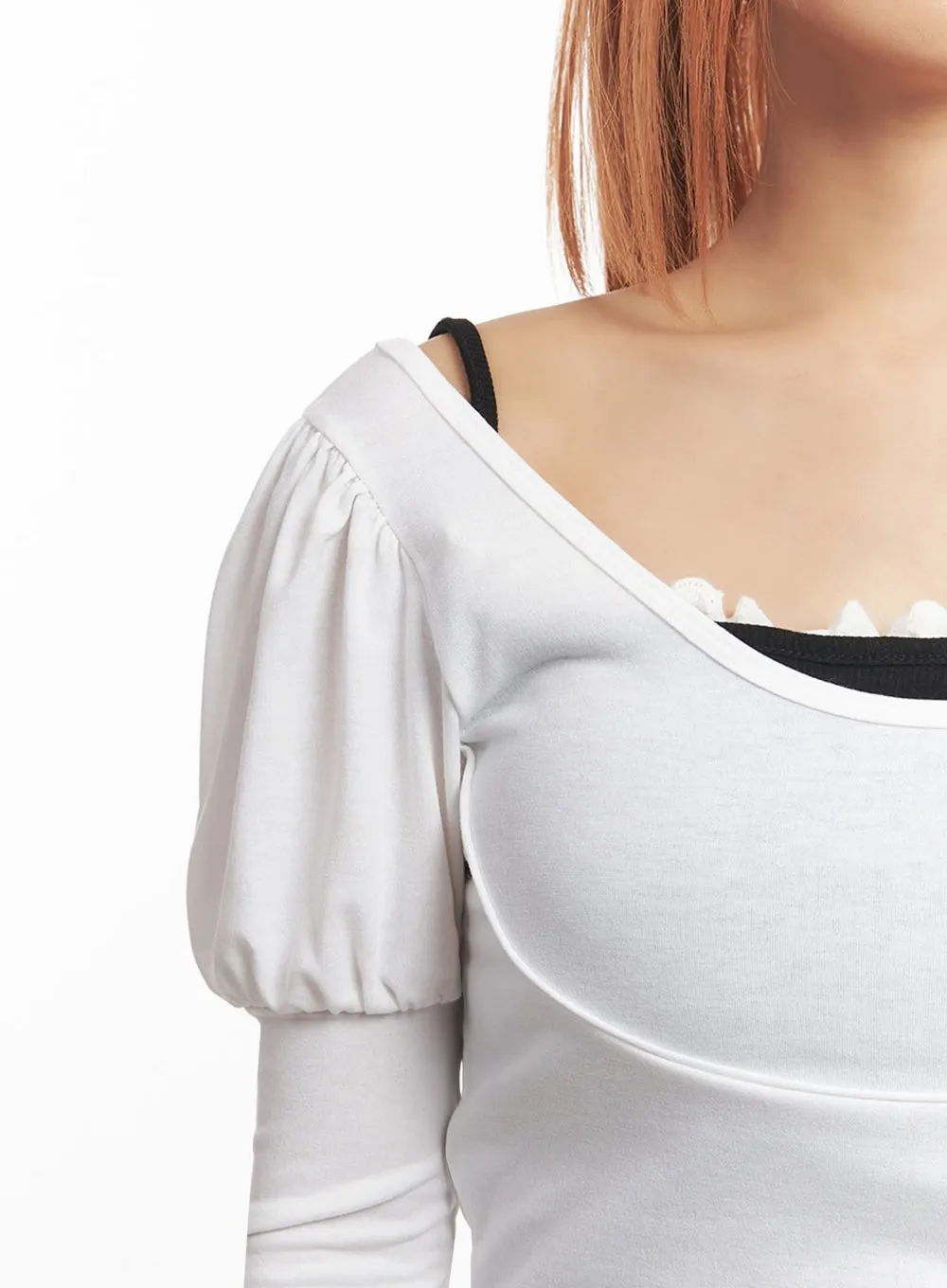 Puff-Sleeve Long Sleeve Top IA515