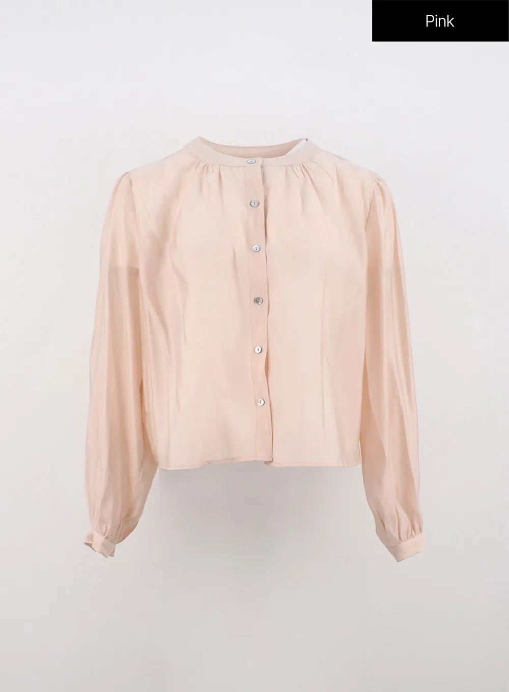 Round Neck Puff Sleeve Blouse ON324