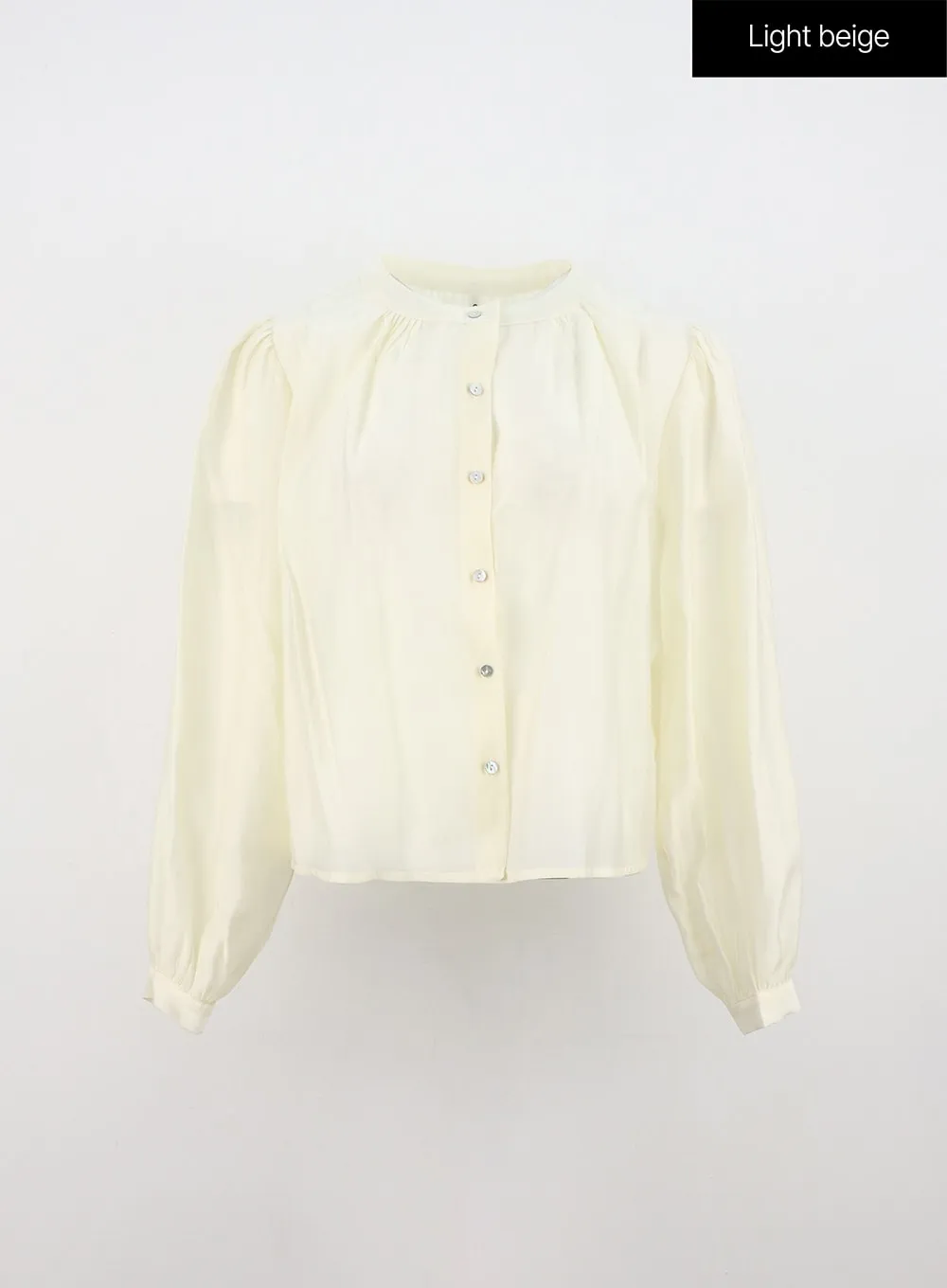 Round Neck Puff Sleeve Blouse ON324