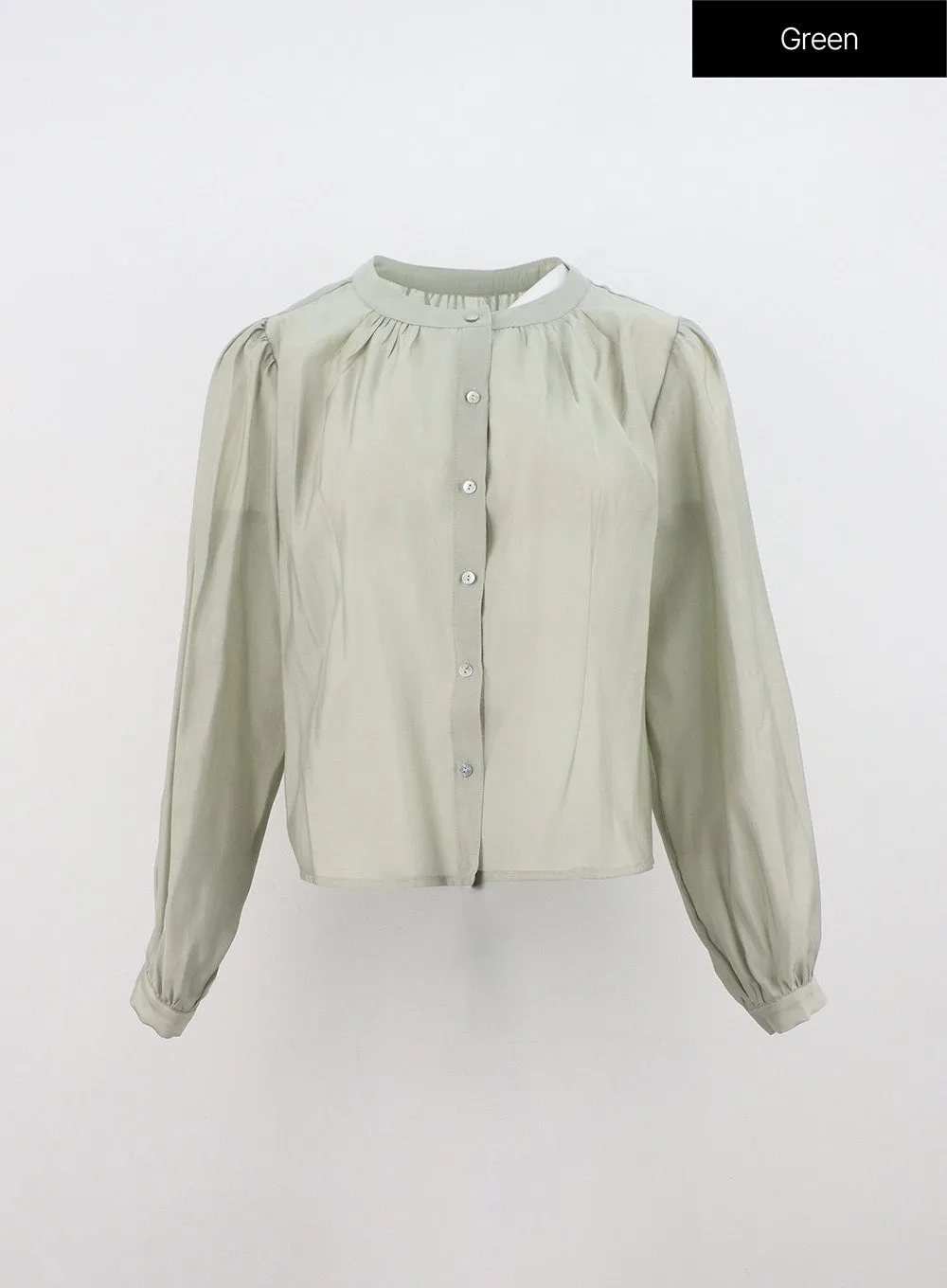 Round Neck Puff Sleeve Blouse ON324