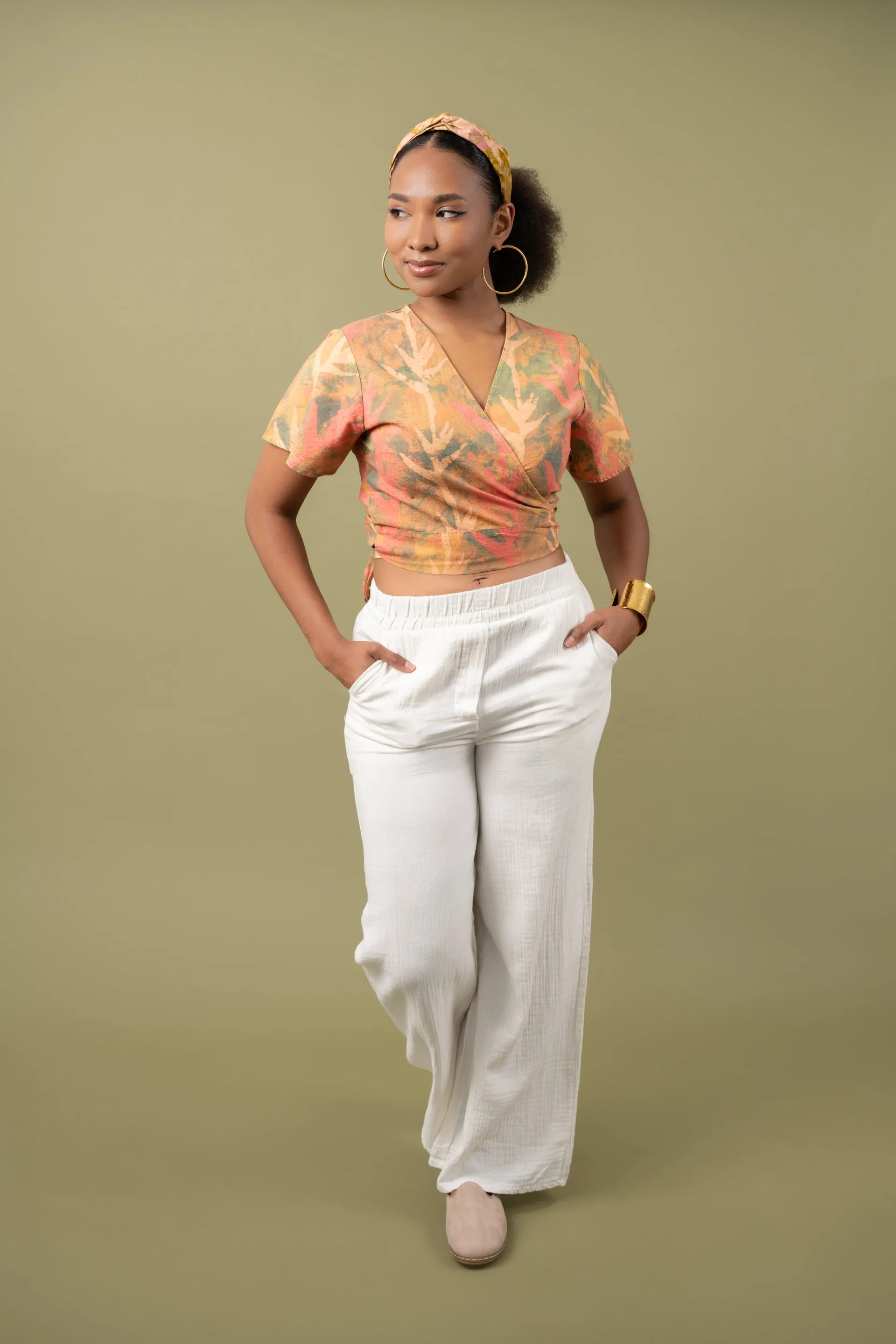 Short Sleeve Wrap Top - Paradise