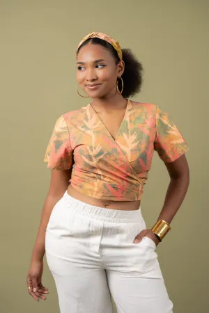 Short Sleeve Wrap Top - Paradise