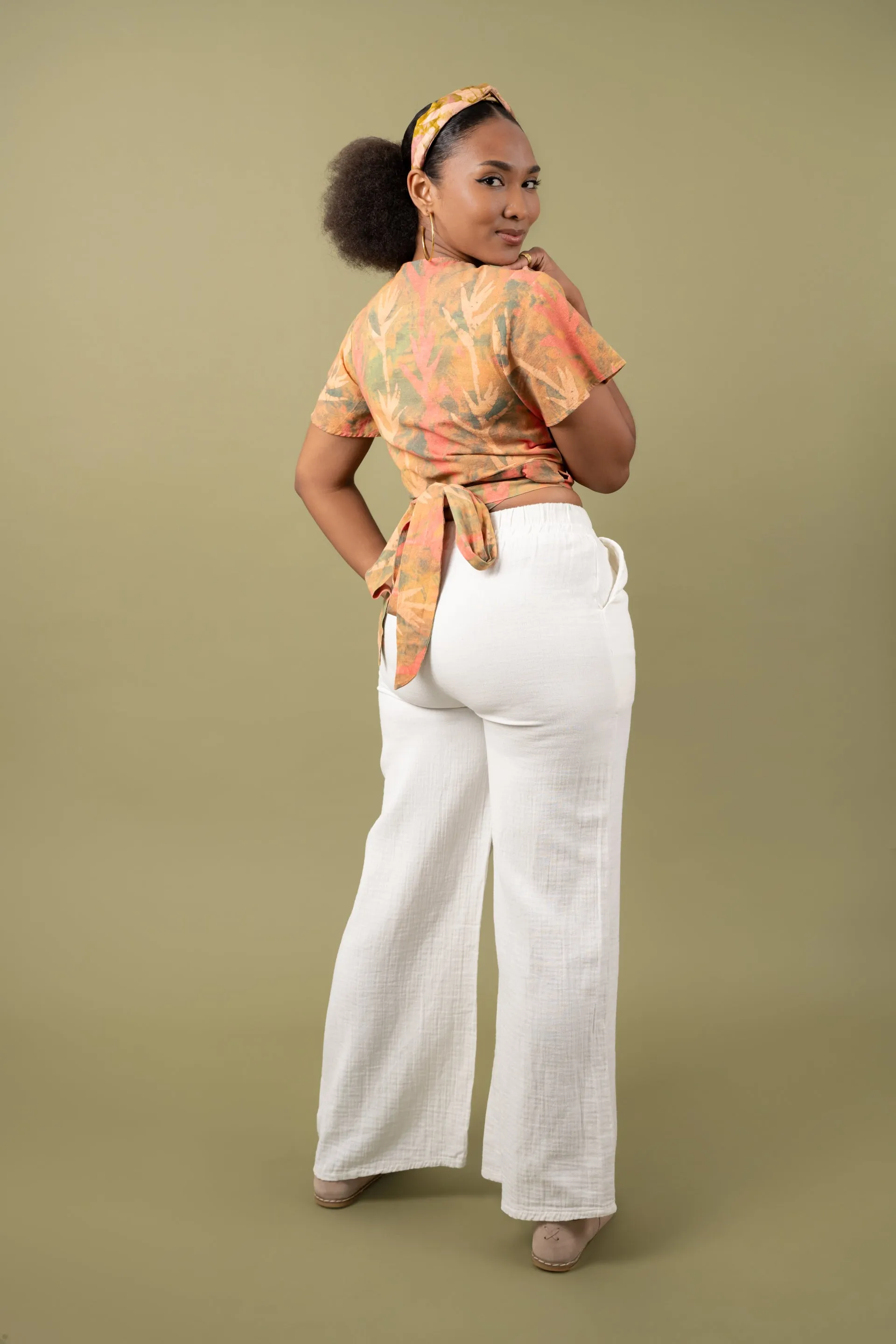 Short Sleeve Wrap Top - Paradise