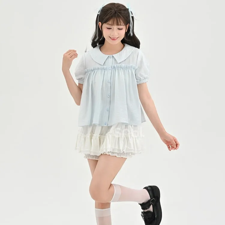 Summer Sweet Girl Style White Cake Skirt