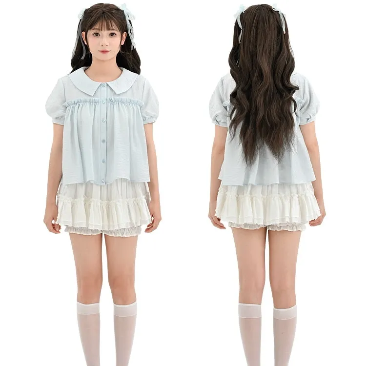 Summer Sweet Girl Style White Cake Skirt